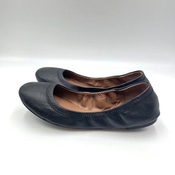 Lucky‎ Brand Womens Size 6.5 Emmie Black Leather Ballet Flats Shoes - Picture 3 of 9